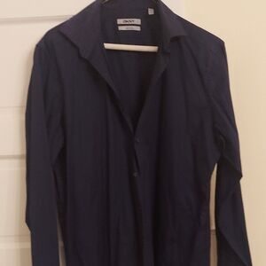 DKNY Men's Dark Blue Lightweight Shirt Jacket